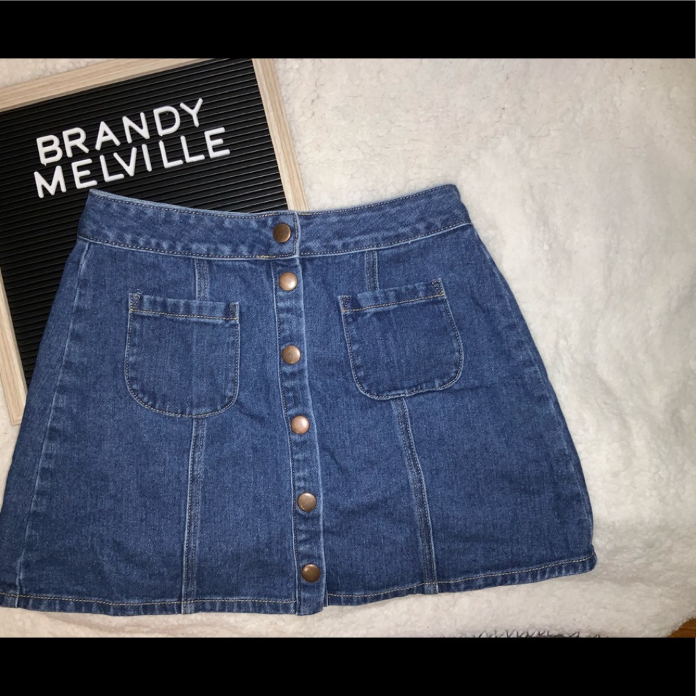 CLASSIC Brandy Melville Button Denim Skirt